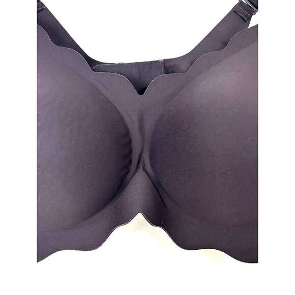 Horisun Bras for Women No Underwire V Neck Scalloped Wireless Sz 2XL Charcoal R1 - Picture 8 of 9
